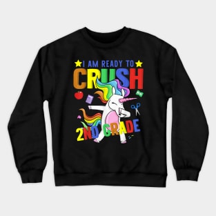 2nd Grade Dabbing Unicorn Funny Back to School Girls Gift Crewneck Sweatshirt